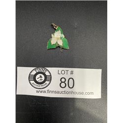 1950's Sterling & Enamel Dogwood Pendant