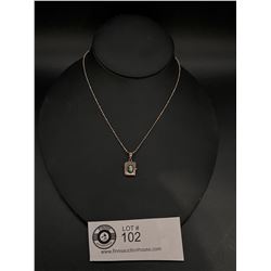 .925 Silver Locket with Chain ( Abalone Center Stone)
