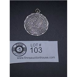 .925 Silber Mayan Disc Pendant
