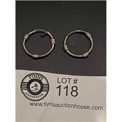 Sterling Hoop Earrings with .925 Tab Attached