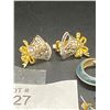 Image 2 : 8 Pairs of Earrings. Vintage Unusual Wedding Bell Pair