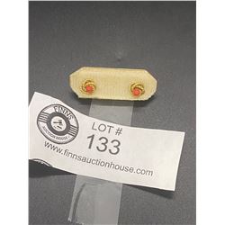 Pair of 14k Gold & Coral Stud Earrings