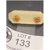 Image 2 : Pair of 14k Gold & Coral Stud Earrings