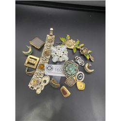 Mixed Lot of Vintage Costume Jewelry. As Found
