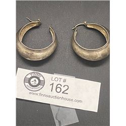 Pair of Large Persian Silver Hoop Earrings