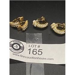 2 Pairs of Qulaity Gold Plated Earrings 1960's