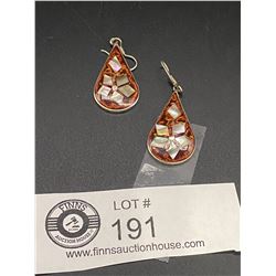 Nice Pair Mexian Inlaid Shell Earrings