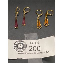 Nice Lot of 2 Pairs of German Art Deco Teardrop Earrings 1930's