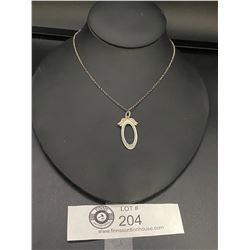 Sterling Necklace with Oval Pendant