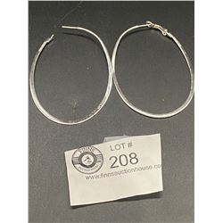 Pair of Large Sterling Silber Hoop Earrings. 1 Needs a New Clasp