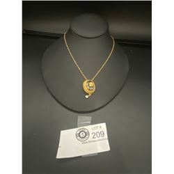 A Victorian Style Gold Plated & Black Crystal Necklace