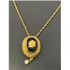 Image 2 : A Victorian Style Gold Plated & Black Crystal Necklace