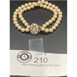 A Nice 2 Strand 1950's Faux Pearl Bracelet
