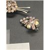 Image 2 : 1950's Rhinestone Brooch and Earrings
