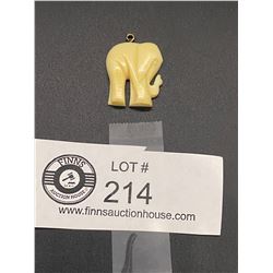 Vintage Ivory Pendant with Gold Hoop