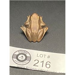 Very Unusual Copper Frog Pin