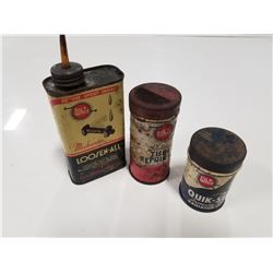 Lot of 3 Whiz Antique Tins