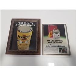 Framed Penzoil & Quaker State Ads
