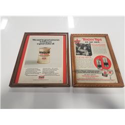 Framed Texaco Gas & Oil Ads