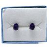 Image 1 : New Oval Amethyst Sterling Silver Stud Earrings