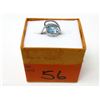 Image 2 : Blue Topaz & Diamond Crossover Style Ring