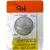 Image 1 : 1954 Canadian Silver Dollar Coin - .800 Silver