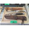 Image 1 : 2 Vintage Knives with Leather Sheaths