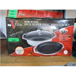 New Non Stick 3 Piece Super Oval Roaster Set