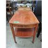 Image 1 : 2 Vintage Leather Top End Tables with Drawer