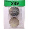 Image 1 : Two 1965 Canadian 80% Silver Dollar Coins