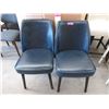 Image 1 : 2 Blue Bonded Leather Side Chairs