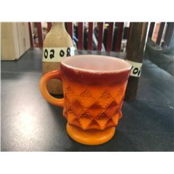 FIRE KING CUP + 2 WOOD VINTAGE HOUSEHOLD TOOLS