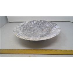 1993 CARRERA, ITALY CARVED POLISHED MARBLE STANDED DISH - HEIGHT 3", DIAMETER 12"