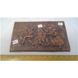 1823 GERMANY PRESSED COPPER PANEL "PIED PIPER OF BREMEN" 11 1/2" X 7 1/2"