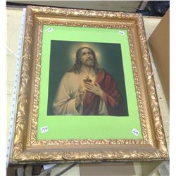 1933 GILT WOOD FRAME PRINT OF JESUS 26" X 21"