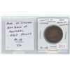 Image 1 : PROVINCE OF CANADA 1844 BANK OF MONTREAL HALF PENNY PRE-CONFEDERATION TOKEN. PC-1B. VG-8.