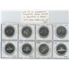 Image 1 : LOT OF 8 DIFFERENT COLLECTOR NICKEL DOLLARS 1969-1987: 1969 SPECIMEN, 1970 MANITOBA SPECIMEN, 1972 S