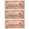 Image 2 : 3 - 1954 CANADIAN 2 DOLLAR BILLS
