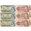 Image 1 : 3- 1973 CANADIAN 1 DOLLAR BILLSAND 3 - 1986 CANADIAN 2 DOLLAR BILLS