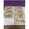 Image 1 : 7 - 1961 FARM LICENSE PLATES - 1 PAIR AND CONSECUATIVE NUMBERS