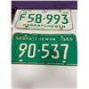 Image 3 : 5 SASKATCHEWAN LICENSE PLATES 1960, '61, '63, '68, '69