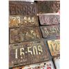 Image 2 : LARGE LOT OF 1940S, 50S, 60S, AND 70S LICENSE PLATES AS FOUND - 65 PIECES