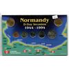 Image 1 : 1944-1994 NORMANDY D-DAY INVASION SET. 1994 7-COIN SET SHOWS THE BEACHES OF NORMANDY INCLUDING UTAH,
