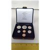 Image 1 : 1975 7-COIN DOUBLE CENT CUSTOM ROYAL CANADIAN MINT SET. ALL COINS ARE BU. IN RED CASE OF ISSUE.