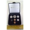 Image 1 : 1980 7-COIN DOUBLE CENT CUSTOM ROAYL CANADIAN MINT SET. ALL COINS ARE BU. IN RED CASE OF ISSUE.