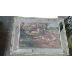 PAINTING W/ UNIQUE FRAME