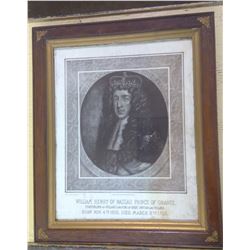 WILLIAM HENRY OF NASSAU PRINCE OF ORANGE FRAMED PIECE