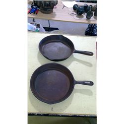 2 CAST IRON FRYING PANS