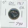 Image 1 : 1967 5 CENTS CANADIAN BU
