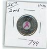 Image 1 : 2006 COLOURIZED BREAST CANCER 25 CENTS UNC